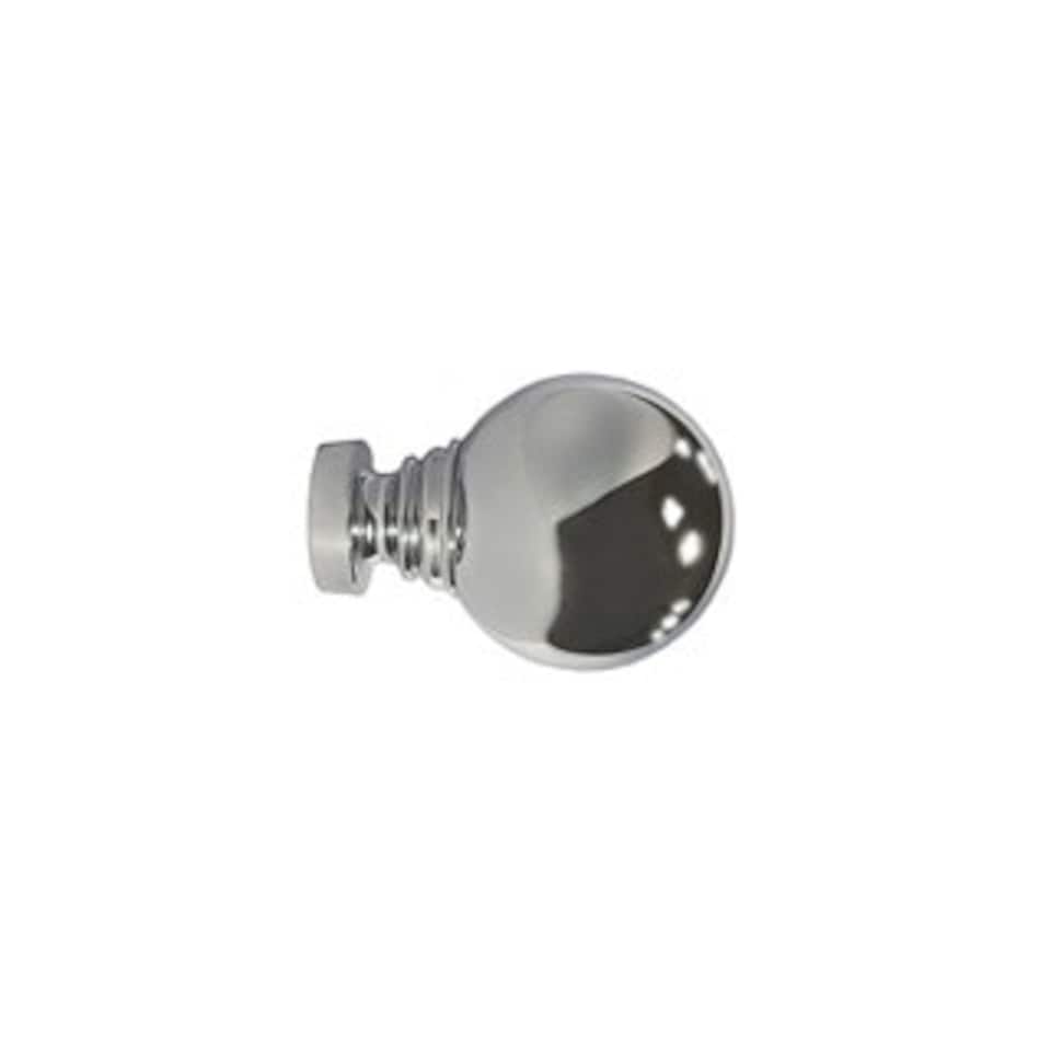 image 1 of 35mm Fixed Length Metal Curtain Pole Set Chrome Ball Finial 340cm | Silver | Silver