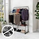 image 8 of Double Clothes Rail Heavy Duty Metal with Shoe Rack Garment Hanger Hat Bag Hooks Black | One Size