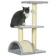 image 1 of PawHut 72cm Cat Tree Tower with Scratching Post Perch, Indoor, Light Grey