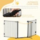 image 5 of PawHut Pet Safety Gate 3 Panels Playpen Metal Fence W/ Walk Through Door Black