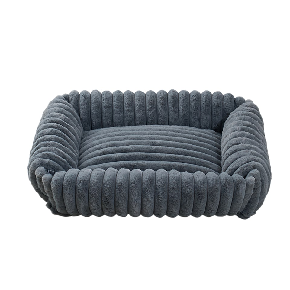 image 1 of Living and Home Soft Dog & Cat Bed,Pet Bolster Bed | Grey | Grey | M | 1