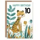 image 1 of Cute Jungle Plants Fun Kids Age 10 Year Old Child 10th Birthday Card