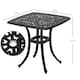 image 7 of Outsunny Cast Aluminium Bistro Table with Umbrella Hole, Black