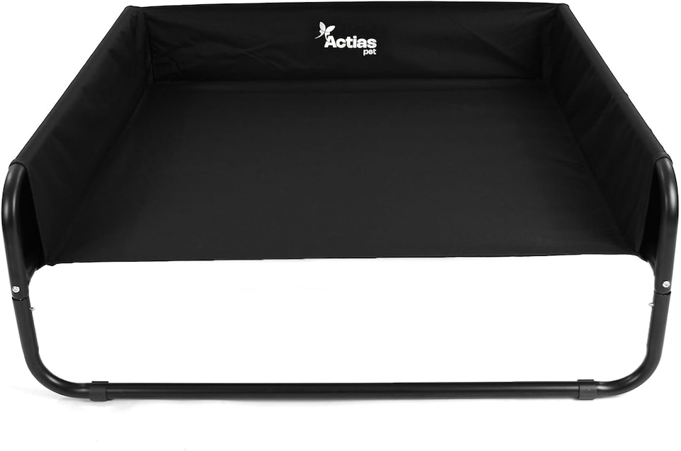 image 1 of Actiaspet Elevated Dog Bed Steel Frame Raised Pet Cot Black or Grey (Black, Large)
