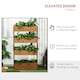 image 4 of Outsunny Raised Garden Bed Wooden Plant Stand Orange