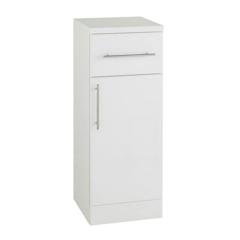 image 1 of Single Door Bathroom Base Unit - Gloss White - (Impact) | White | White | 1