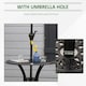 image 4 of Outsunny 78cm Round Garden Dining Table with Parasol Hole Cast