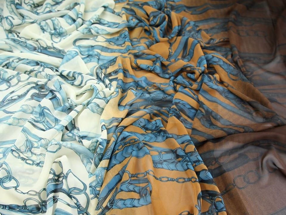 Beige Polyester Georgette Fabric for Dressmaking, 145cm / 57" Wide - per metre