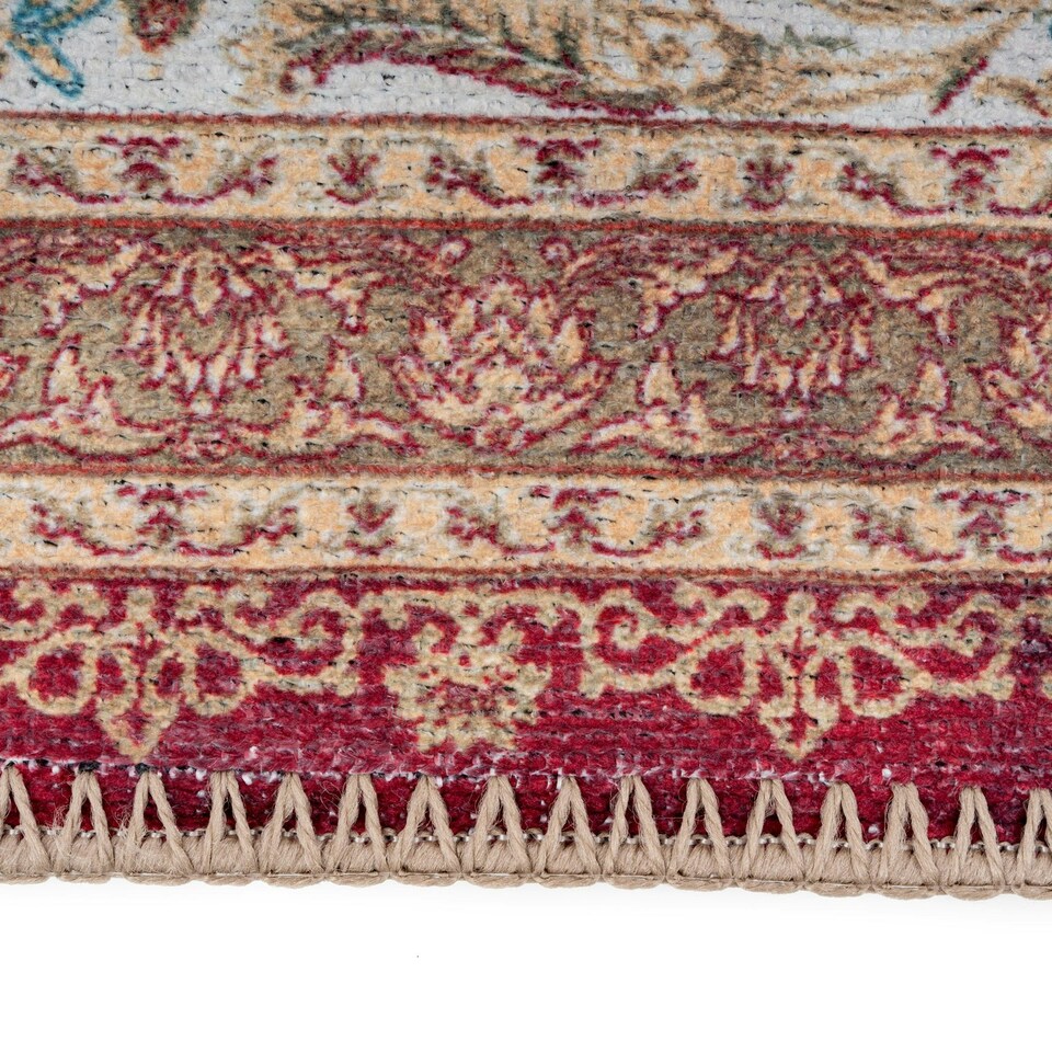 image 1 of KUKOON Red Oriental Washable & Non Slip Distressed Living Room Area Rug 200cm x 290cm | Red