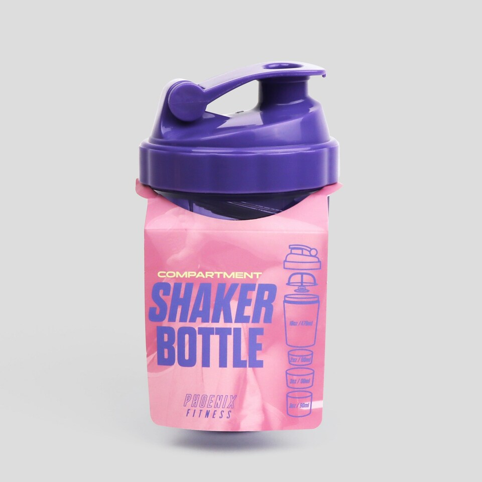 image 1 of Phoenix Fitness Compartment Protein Shaker Bottle - Purple