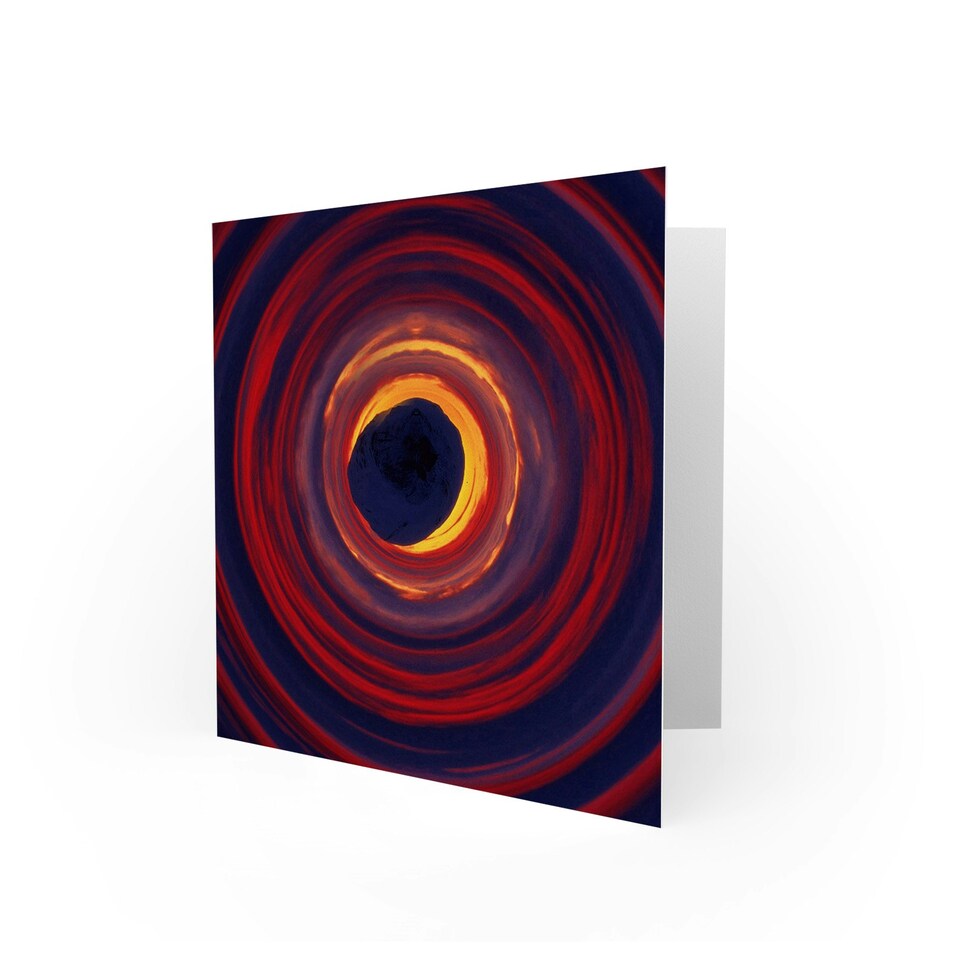 image 1 of Abstract Design Dark Concentric Circles Art Card