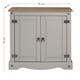 image 5 of Mercers Furniture Corona Grey Painted Wax 2 Door Cupboard Sideboard Solid Wood Pine Wooden with Mexican Styling