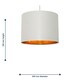 image 7 of Set of 2 Grey Cotton Gold Lining 25cm Pendant Lightshade | Grey | Gold | Medium | 2