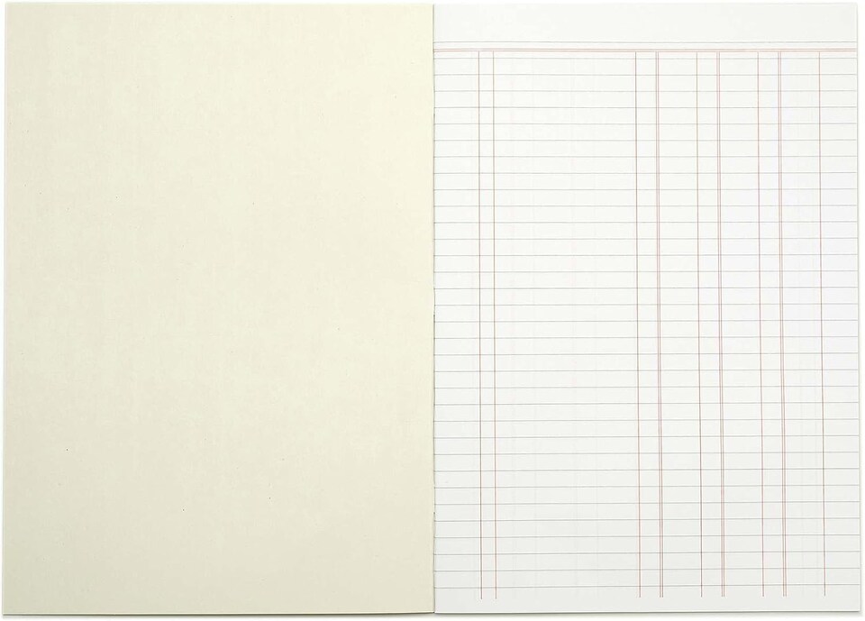 image 1 of Rhino 32 Page Cash Ruling Bookkeeping Treble Ledger Book Green A4