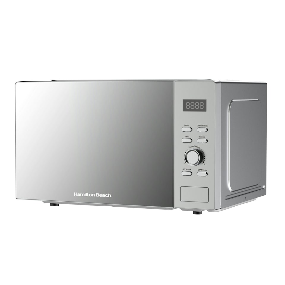 image 1 of Hamilton Beach Microwave, 30L, 950W, Family-Size, Digital Controls, 8 Pre-Set Programs, 5 Power Levels, Large Capacity, Defrost Function, Child Lock, Silver