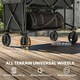 image 4 of Outsunny Double Decker Folding Trolley Cart on Wheels, 200KG Capacity Black