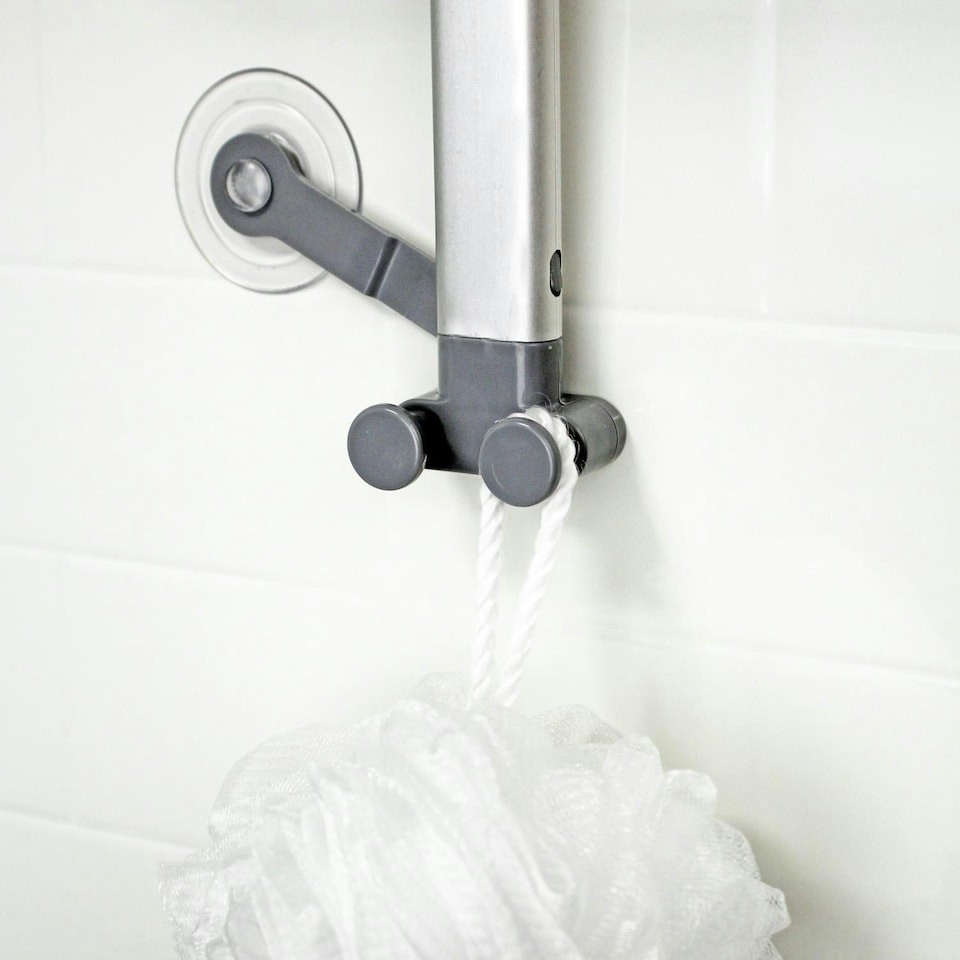 image 1 of Showerdrape Elements Clear 2 Tier Basket Hanging Shower Caddy