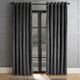 image 1 of OHS Matte Velvet Thermal Lined Eyelet Curtains, 66x90" - Charcoal