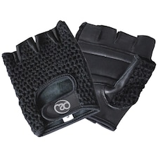 Fitness Mad Unisex Adult Leather Fingerless Gloves - Black - L-XL
