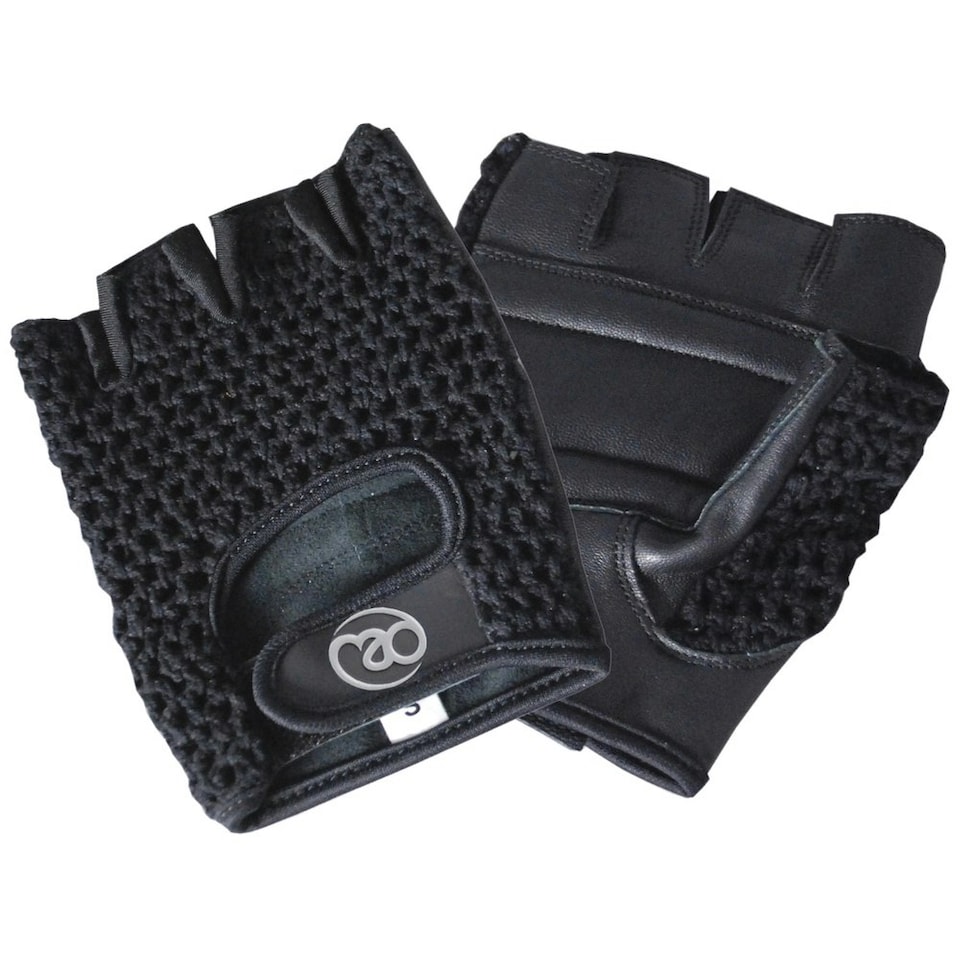 image 1 of Fitness Mad Unisex Adult Leather Fingerless Gloves - Black - L-XL