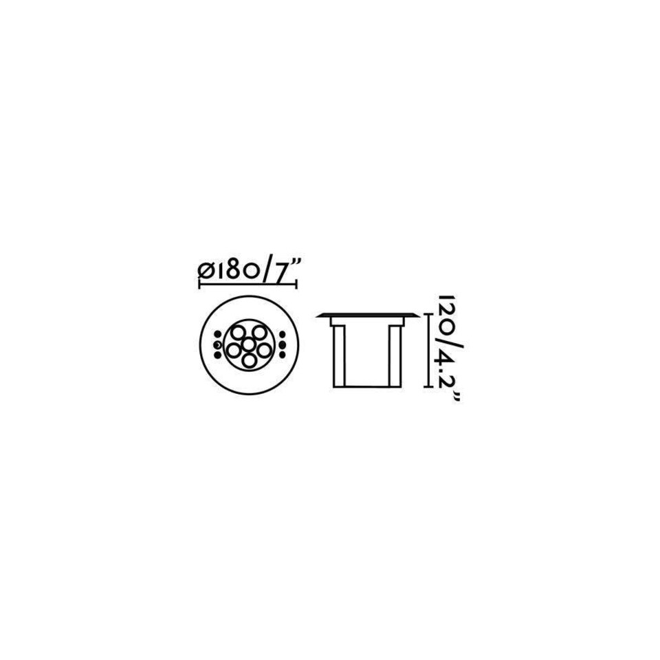 image 1 of Edel LED Outdoor Recessed Spotlight Matt Nickel IP68