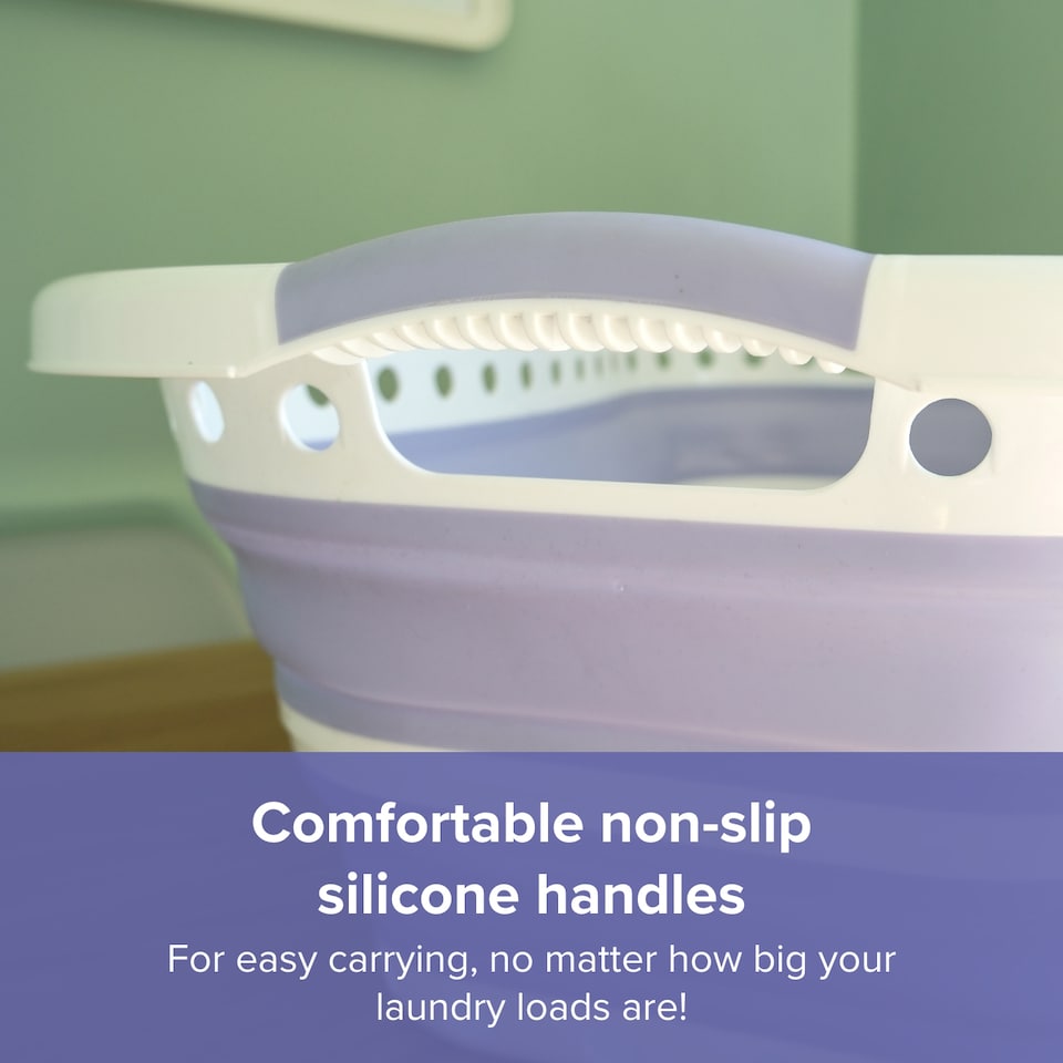 image 1 of Spring & Spruce Hip Hugging Collapsible Laundry Basket