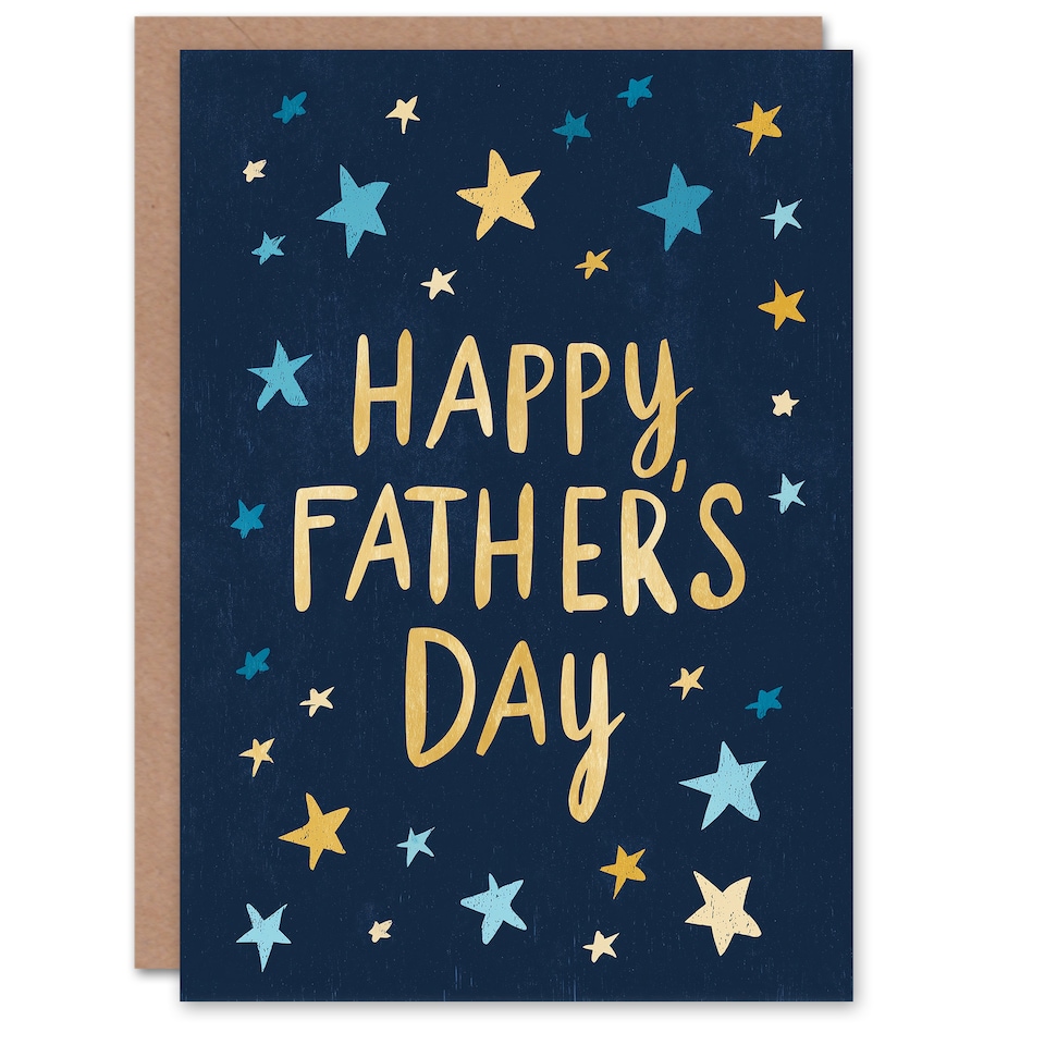 image 1 of Father's Day Card for Dad Starry Night Design Greeting Card Blank Inside