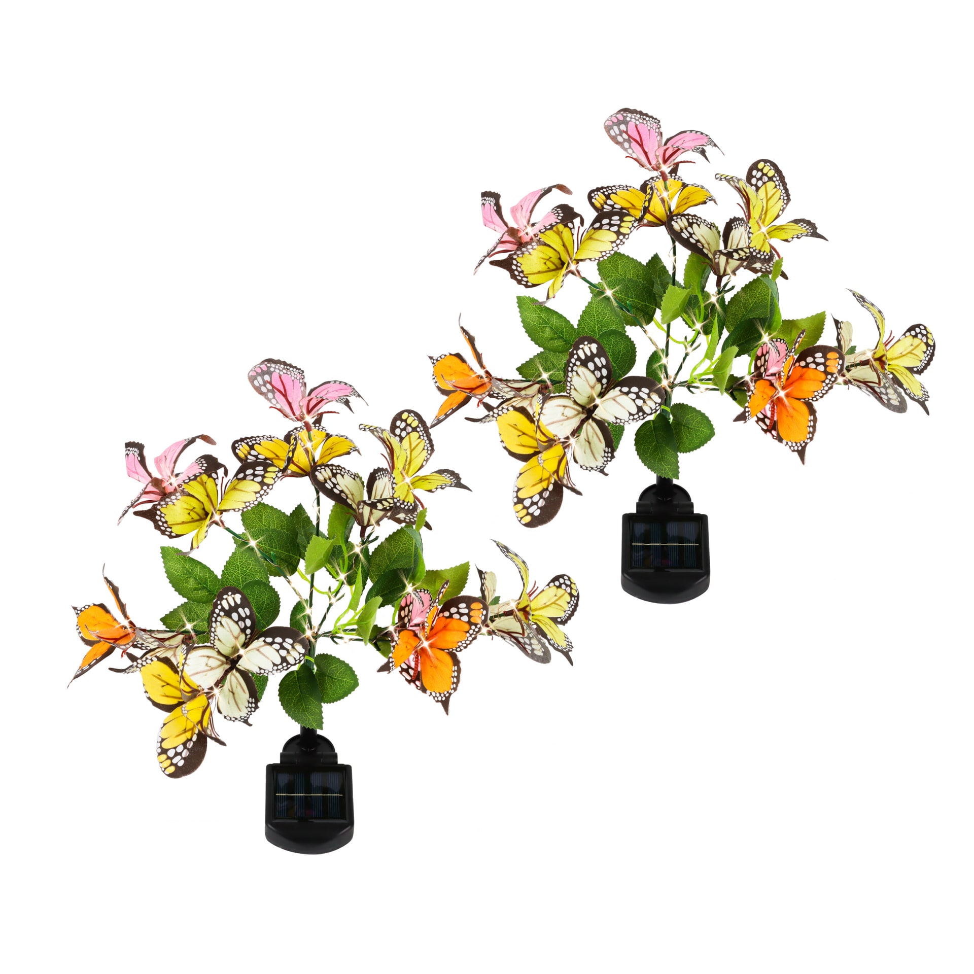 Gardenwize Pack of 2 Solar Butterfly Stake Lights with Colour Changing LED