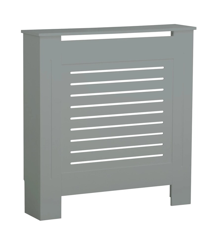 image 1 of Modern Wooden Radiator Cover MDF Grill Shelf Cabinet Furniture | Grey | Small Grey
