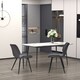 image 2 of HOMCOM Set of 2 PU Leather Dining Chair Moulded Seats Steel Frame Grey