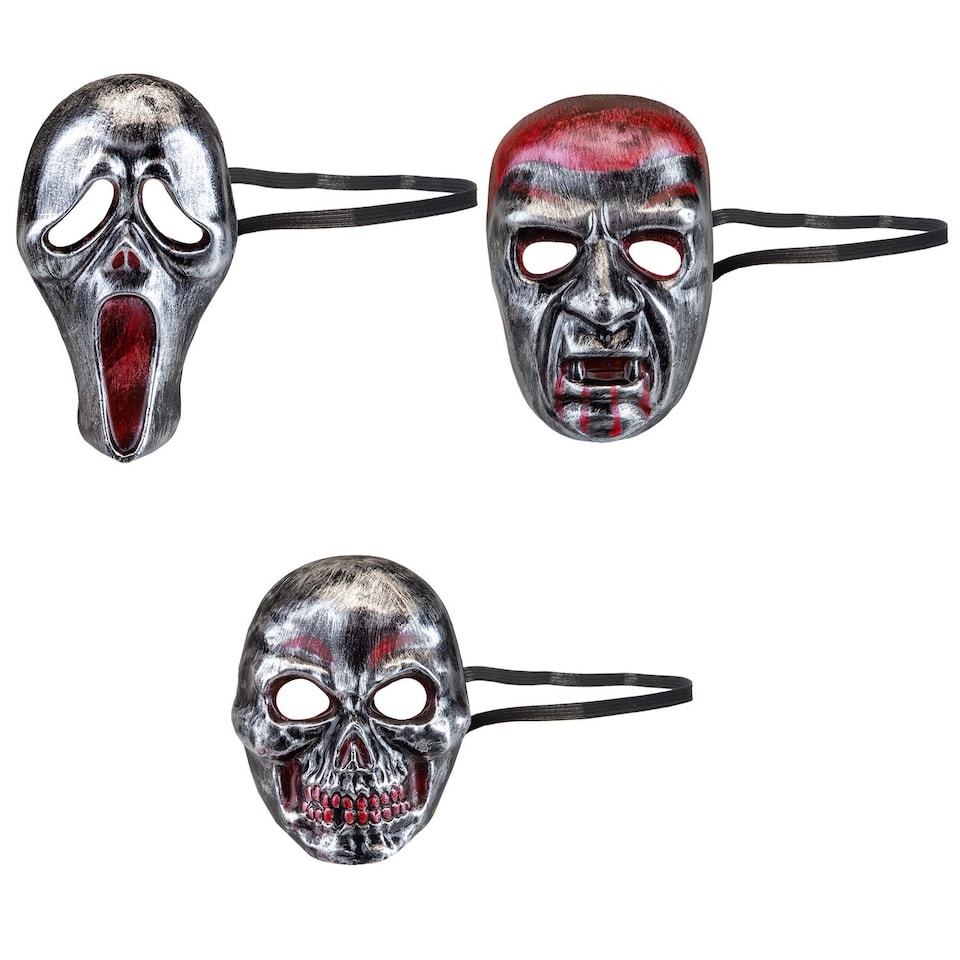 image 1 of vfm-estore Silver Skull Mask for Halloween Parties, Trick-or-Treat Costume Accessory