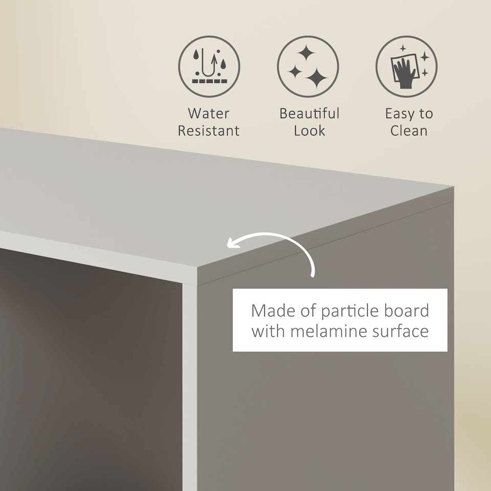 image 1 of HOMCOM Open Wardrobe on Wheels, Bedroom Wardrobe with Clothes Hanging Rail, 2 Storage Shelves, Mobile Garment Rack for Cloakroom, Hallway, Grey