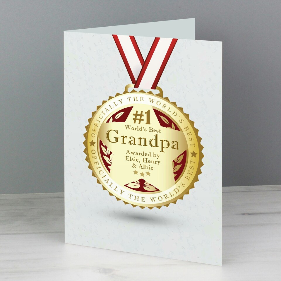 image 1 of Personalised Number 1 Medal Card