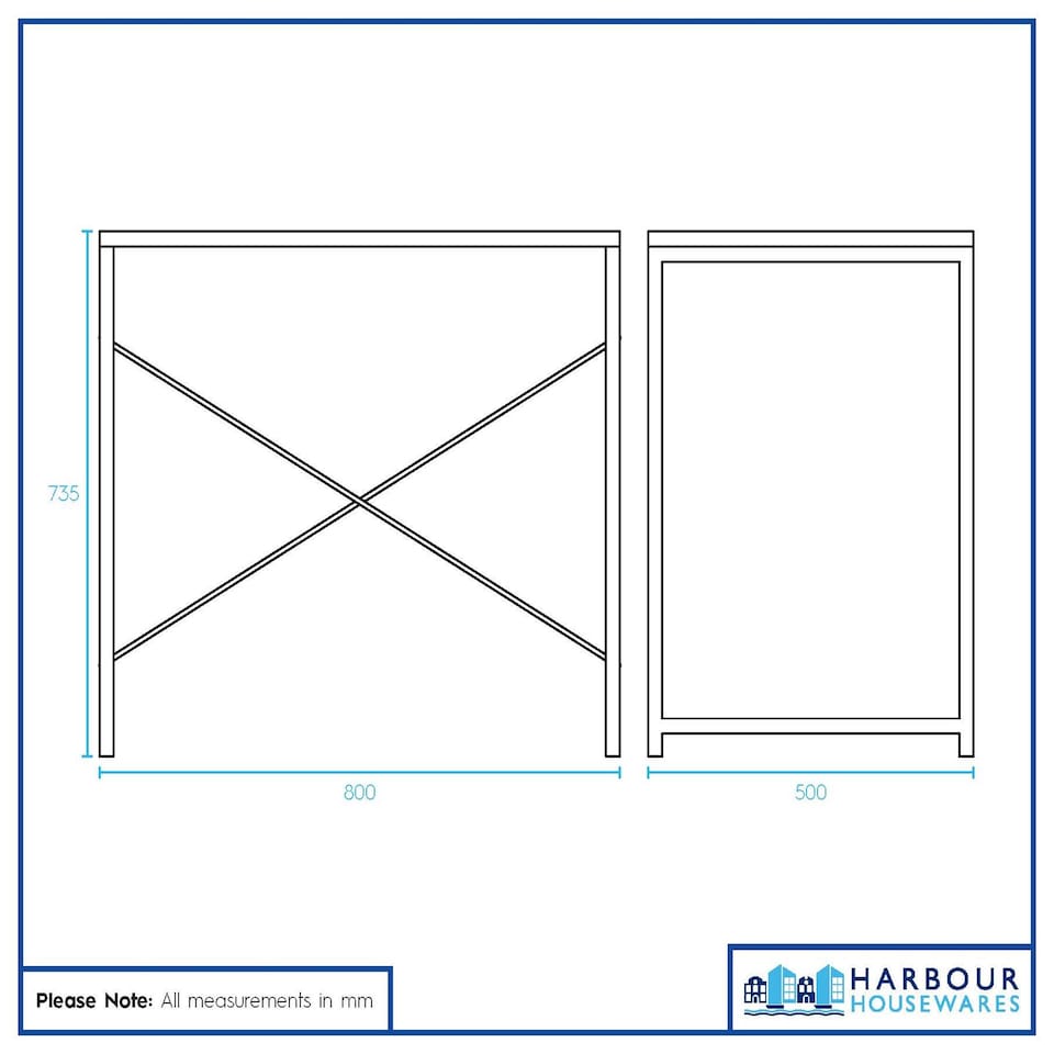 image 1 of Harbour Housewares Industrial Office Desk - White | White | White