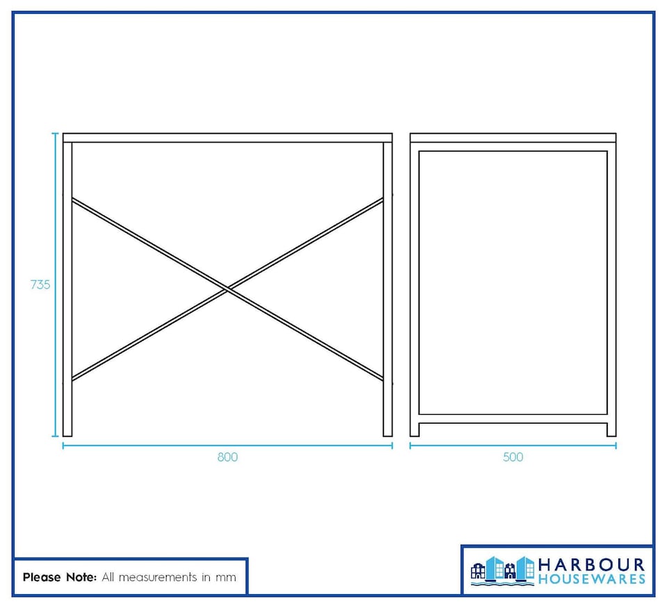 image 1 of Harbour Housewares Industrial Office Desk - White | White | White