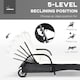 image 4 of Outsunny 3 PCS Rattan Lounger Recliner Bed Garden Furniture Set w/ Side Table