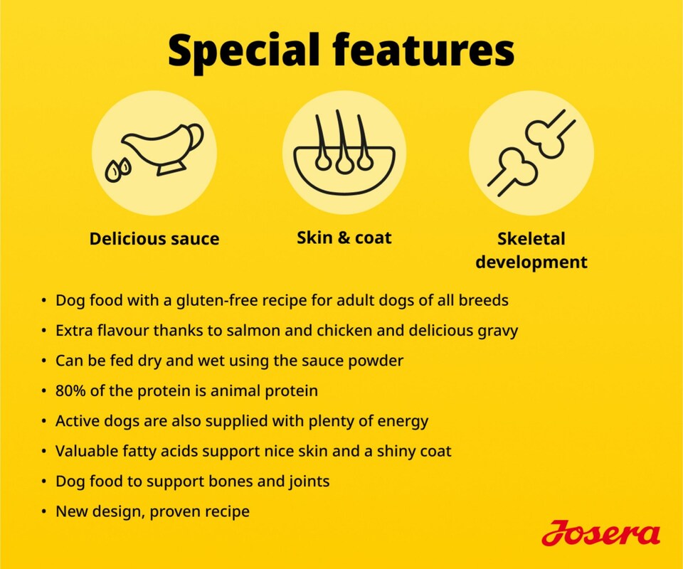 image 1 of Josera Adult Festival complete dog food | For fussy dogs | Feed dry or wet for delicious gravy | Chicken & Salmon | All breed sizes | 5x0.9kg