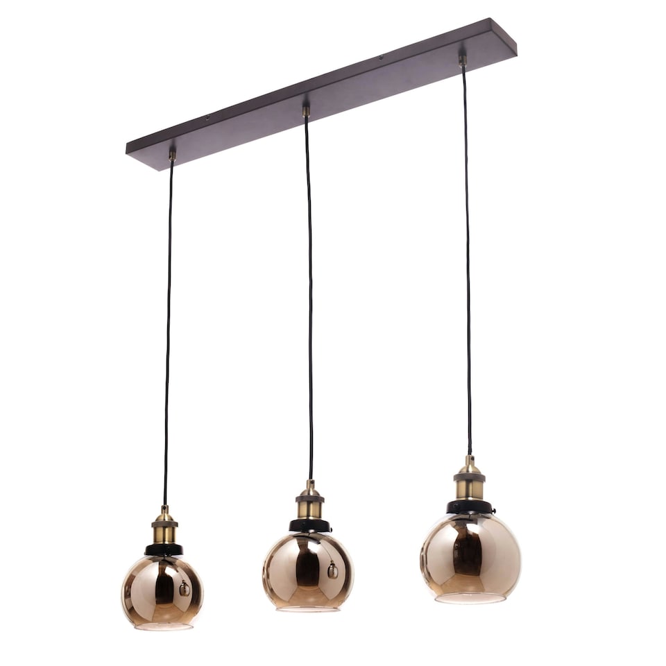 image 1 of BHS Carter Industrial Style Diner Pendant Bar, Bronze