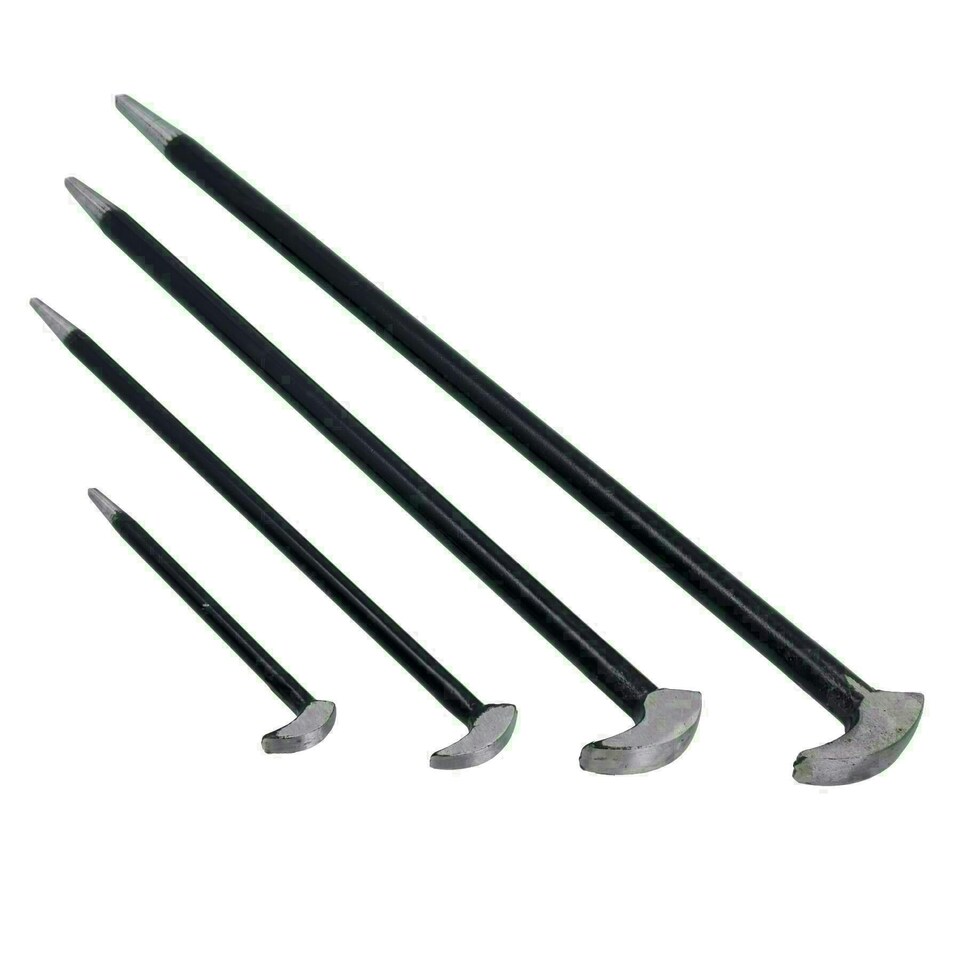 image 1 of 4pc Solid Steel Heel And Toe Pry Bar Crow Bar Wrecking Knuckle Set 6" - 20"