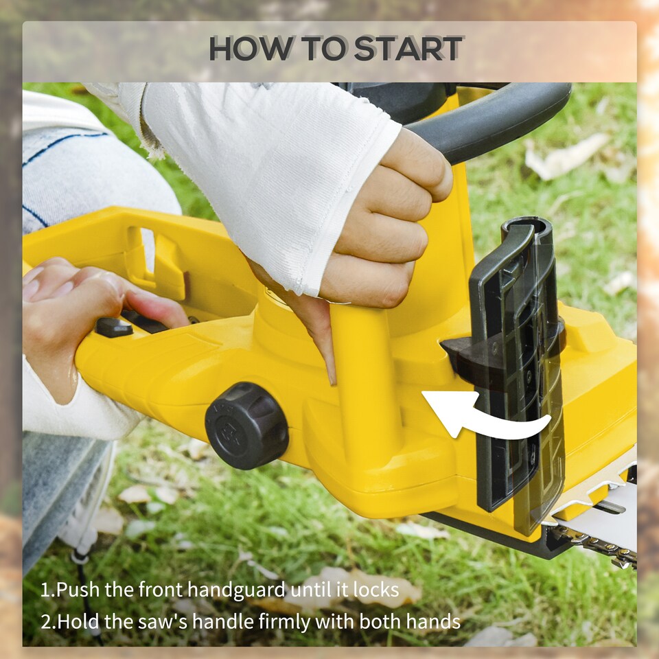 image 1 of DURHAND 2000W Powerful Electric Chainsaw, 16 Aluminium Blade Portable Corded Chain Saw, 7250rpm Chain Saw for Garden Tree Pruning, Auto Chain Lubrication to Cut Wood, Yellow