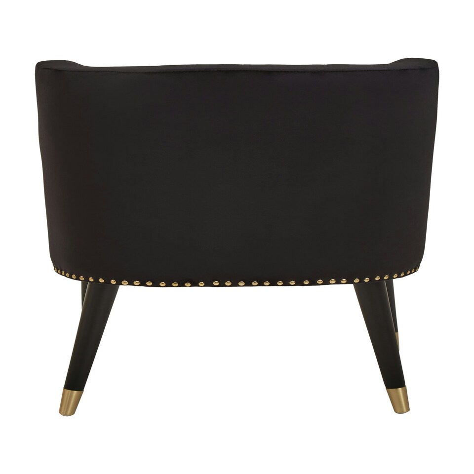 image 1 of Interiors by Premier Black Velvet Chair for Living Room, Chair with Velvet Upholstery, Dining Chair for Lounge, Dinner, Home