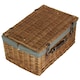image 2 of 51cm Double Steamed Wicker Picnic Basket with Lining Grey | Grey | One Size