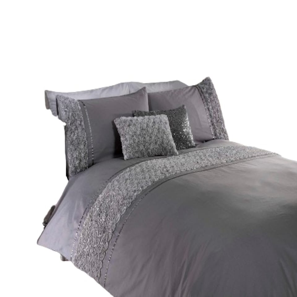 image 1 of Limoges Polycotton Floral Duvet with Pillowcase Pink | Super King