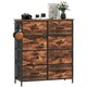 image 1 of HOMCOM Fabric Chest of Drawers, 8 Drawer Dresser for Bedroom, Rustic Brown Brown | Black
