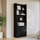 image 2 of Yaheetech 7-Tier Tall Bookcase with 2-Door Cabinet-Black