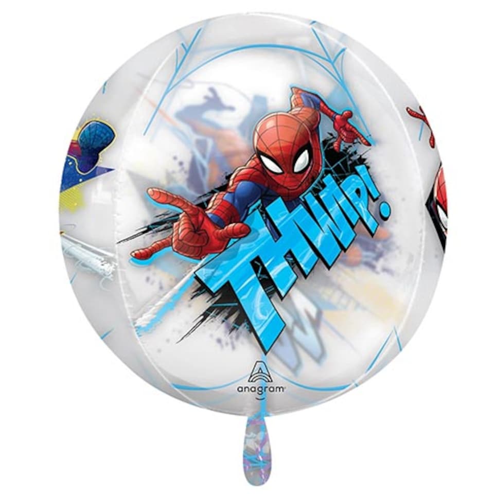 image 1 of Spider-Man Marvel See-Thru Orbz Foil Helium Balloon 38cm / 15 in | White