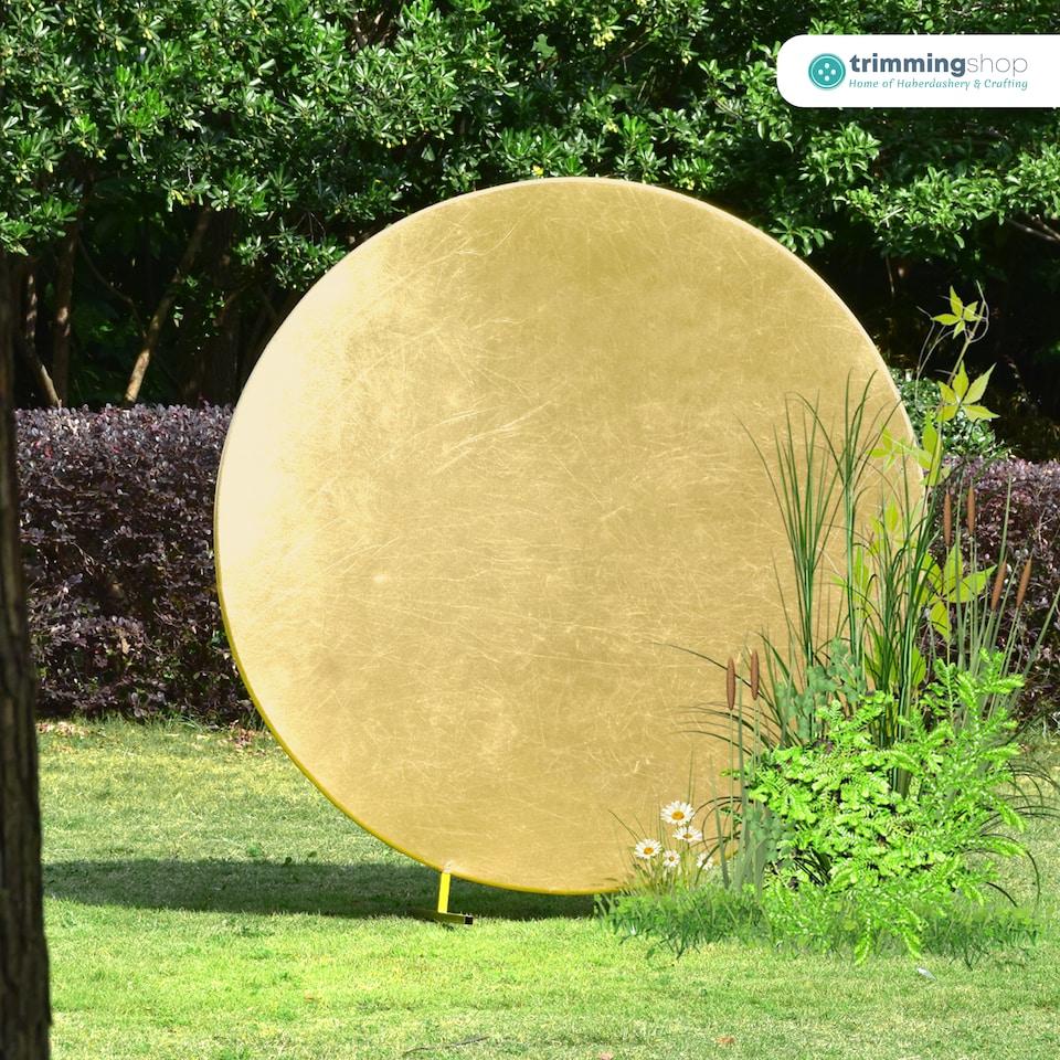 image 1 of 190GSM Shiny Gold Round Arch Wrinkle-Resistant Backdrop Cover - 150cm