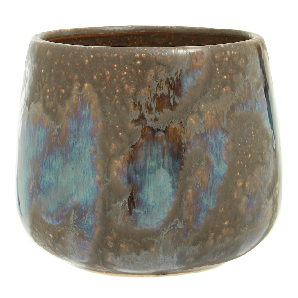 image 1 of Interiors by Premier Brown Indoor Planter, Stoneware Flower Pot with Earthy Elegance, Modern Brown Plant Pot for Decor Plants Brown