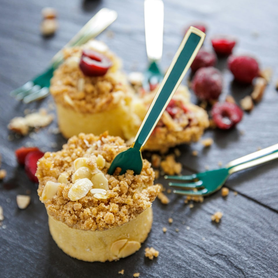 image 1 of Artesà Mini Serving Fork Set of 4 | Green