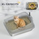 image 4 of PawHut XL Stainless Steel Cat Litter Box with High Sides, 60 x 40 x 30 cm | Grey